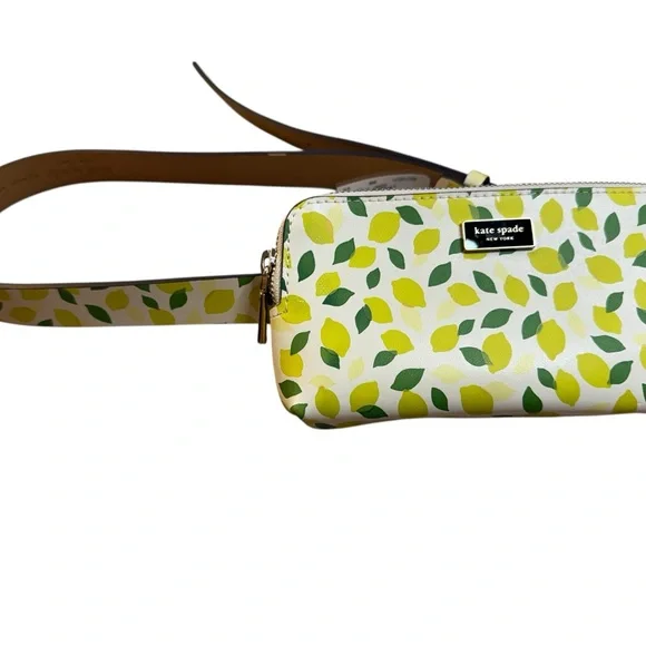 NWT -Kate Spade New York Zip Top Leather Belt Bag Lemon Toss Fanny Pack S/M - Picture 10 of 10